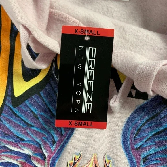 Journey Hoodie Womens Extra Small XS Pink Pullover Sweatshirt Pocket Graphic NWT - Picture 4 of 16